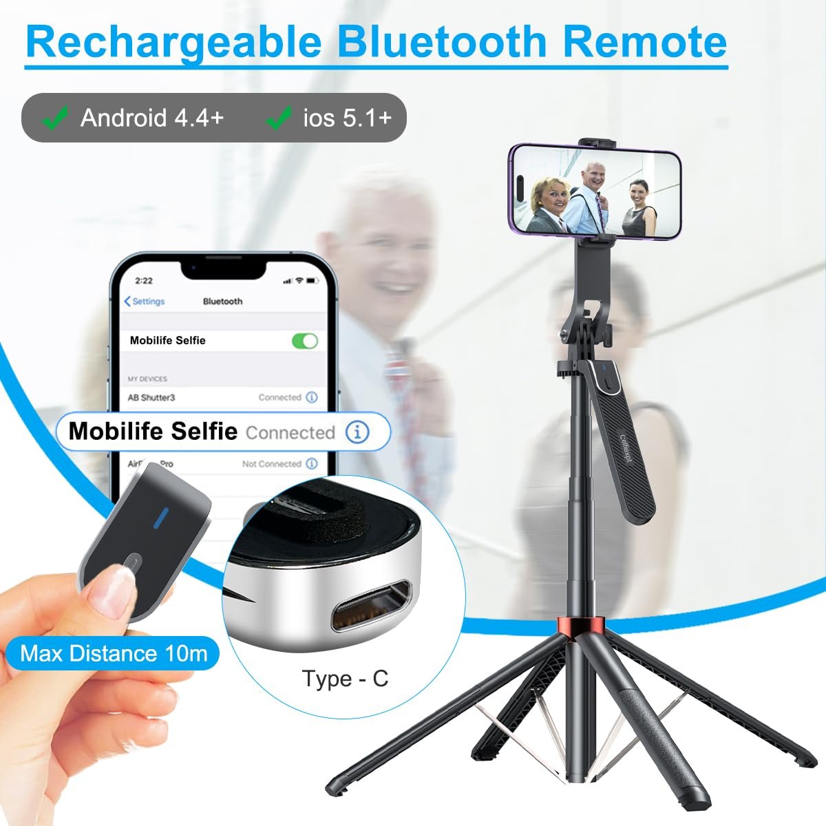 XT02 Selfie Stick Tripod with Remote - Image 5