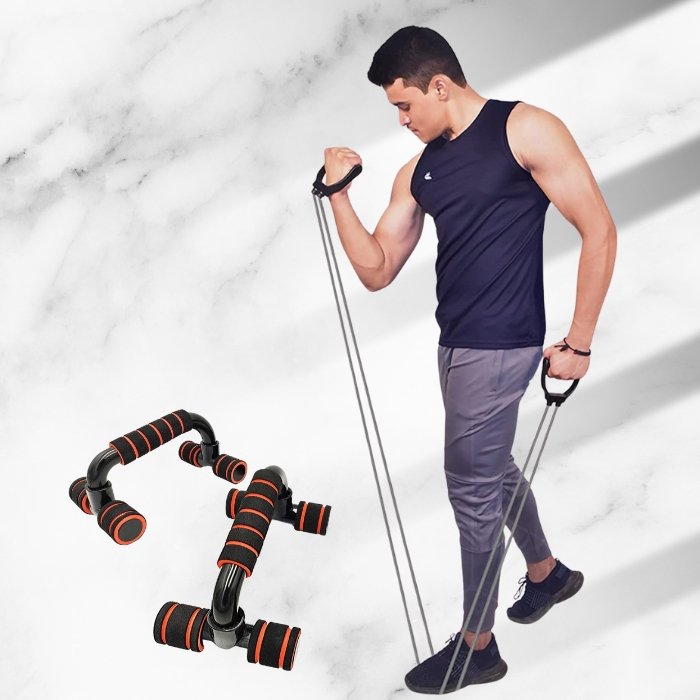 Double Toning Tube & Pushup Bar Stands Combo Pack